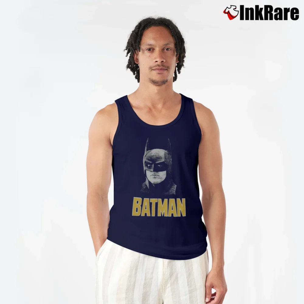 Men’s 1989 Batman Michael Keaton Promo DC Comics Tank Top in navy | Breathable, Active-Friendly Design