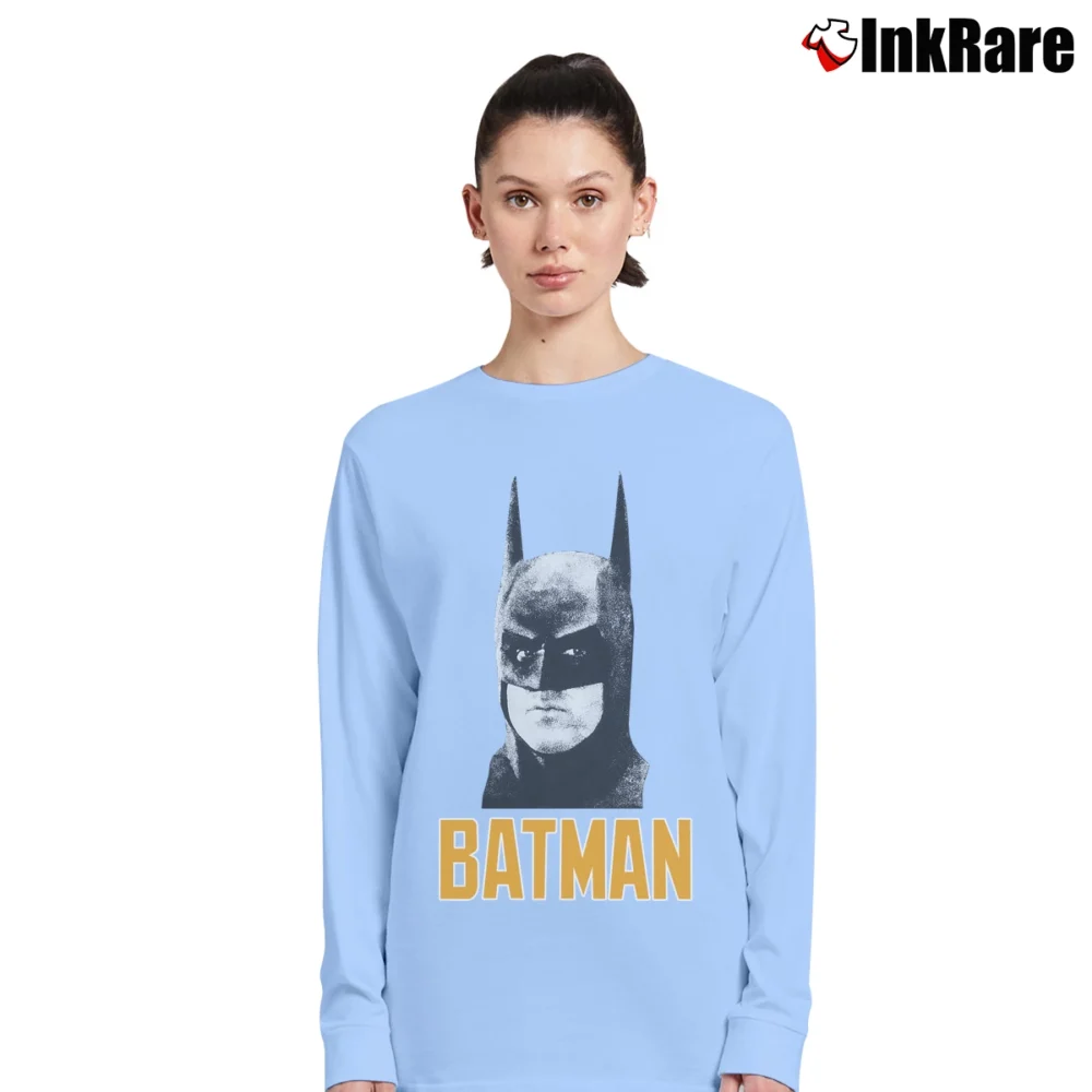 Women’s 1989 Batman Michael Keaton Tim Burton Movie Long-Sleeve Top in light blue | Sleek, Versatile, All-Season