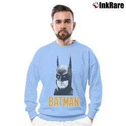 Men’s 1989 Batman Michael Keaton Tim Burton Movie Crewneck Sweatshirt in light blue | Cozy Fabric, Clean Style