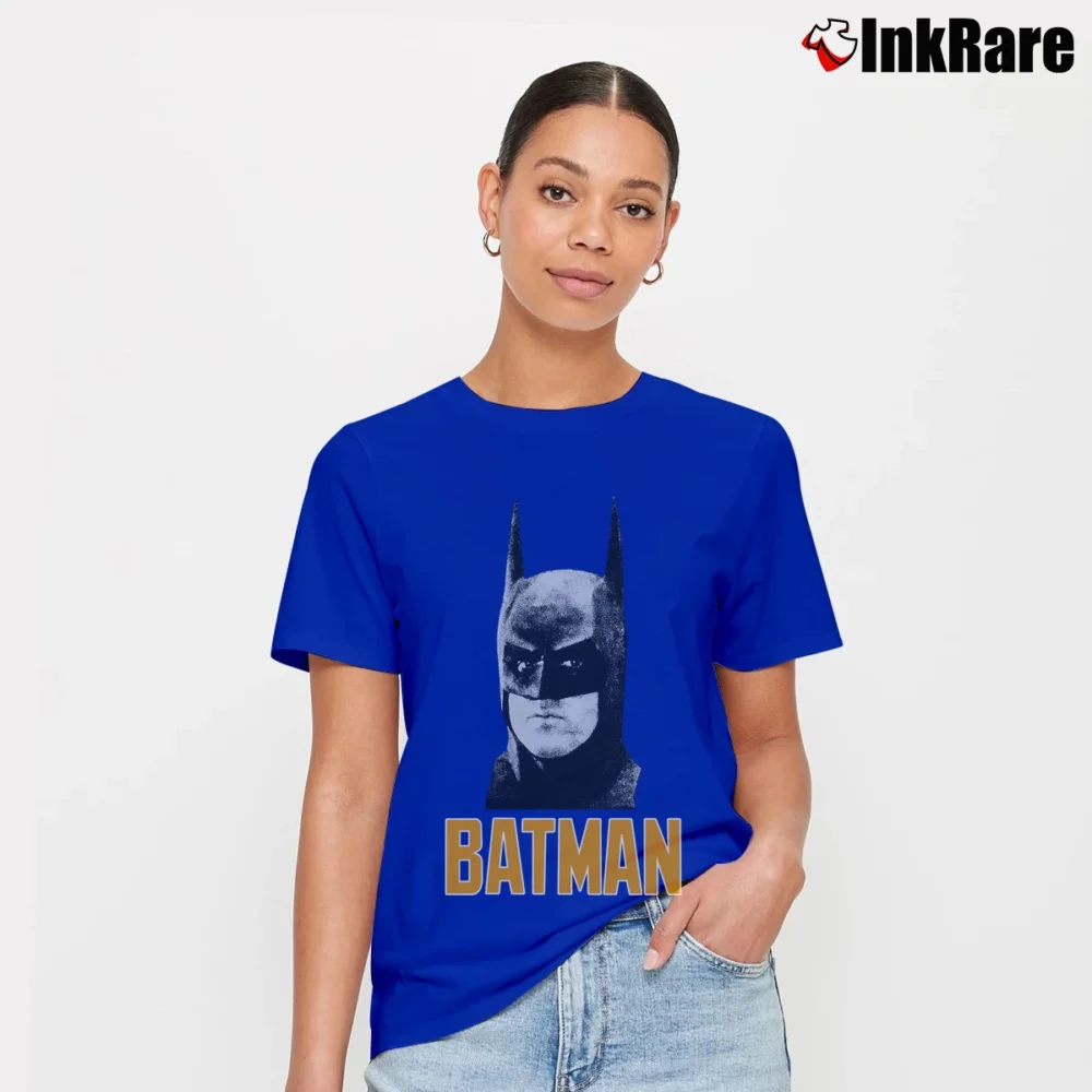 Women’s 1989 Batman Michael Keaton Tim Burton Movie Signature T-Shirt in royal blue | Soft, Flattering Fit