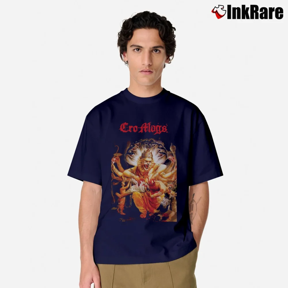 Men’s 1989 Cro - mags Best Wishes Tour Hardcore Punk Classic T-Shirt in navy | Soft, Breathable Everyday Wear