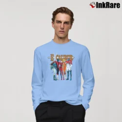 Men’s 1989 Excalibur Marvel Comics Nightcrawler Captain Britain Long-Sleeve Shirt in light blue | Sleek, Lightweight, Year-Round Wear