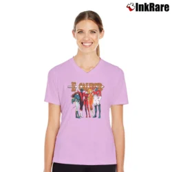 Women’s 1989 Excalibur Marvel Comics Nightcrawler Captain Britain V-Neck Tee in light pink | Chic Neckline, Soft Texture