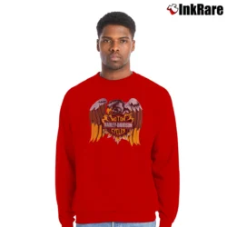 Men’s 1989 Harley Davidson Mock Neck Crewneck Sweatshirt in red | Cozy Fabric, Clean Style