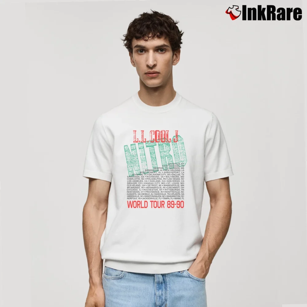 Men’s 1989 Ll Cool J Tour Def Jam Hip Hop Classic T-Shirt in white | Soft, Breathable Everyday Wear
