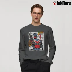 Men’s 1989 Marshal Law Kevin O'Neill Pat Mills UK Comic Superhero Crossover Long-Sleeve Shirt in charcoal | Sleek, Lightweight, Year-Round Wear