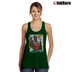 Women’s 1989 Marshal Law Kevin O'Neill Pat Mills UK Comic Superhero Crossover Tank Top in forest green | Lightweight, Movement-Friendly