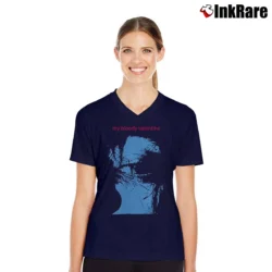 Women’s 1989 My Bloody Valentine Promo V-Neck Tee in navy | Chic Neckline, Soft Texture