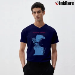 Men’s 1989 My Bloody Valentine Promo V-Neck Tee in navy | Sharp, Breathable, Everyday Staple