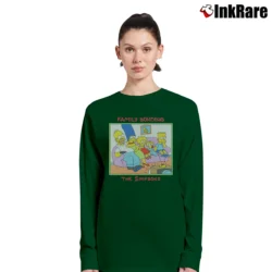 Women’s 1989 The Simpsons Family Bonding Long-Sleeve Top in forest green | Sleek, Versatile, All-Season