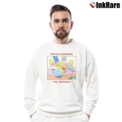 Men’s 1989 The Simpsons Family Bonding Crewneck Sweatshirt in white | Cozy Fabric, Clean Style