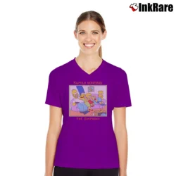 Women’s 1989 The Simpsons Family Bonding V-Neck Tee in purple | Chic Neckline, Soft Texture