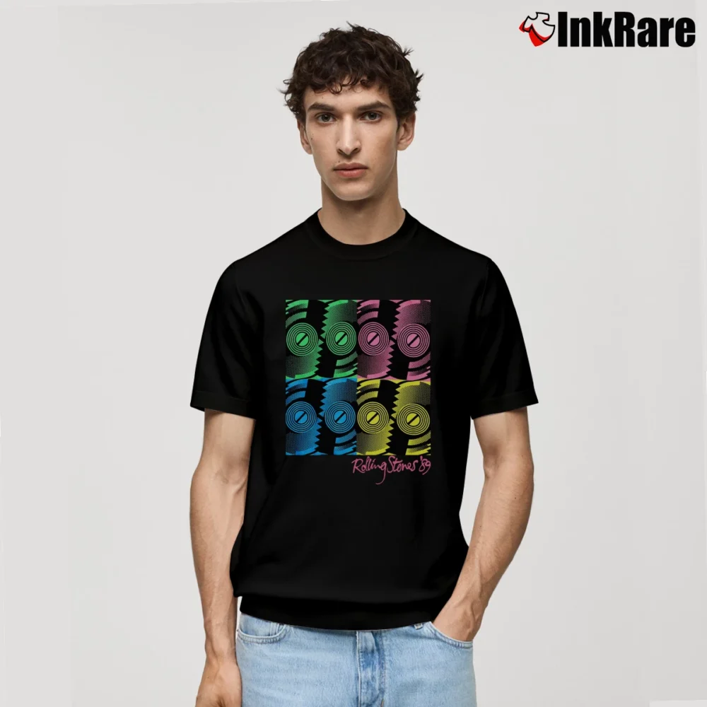 Men’s 1989 Tour Rolling Stones Steel Wheels Classic T-Shirt in black | Soft, Breathable Everyday Wear