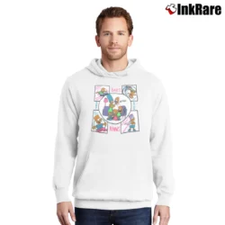 Men’s 1990 Bart Knows Everything Skateboarding Bartman Surfing Promo Pullover Hoodie in white | Cozy, Durable, Modern Fit