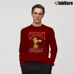 Men’s 1990 Bart Simpson Cincinnati Bengals 90s Simpsons Long-Sleeve Shirt in maroon | Sleek, Lightweight, Year-Round Wear
