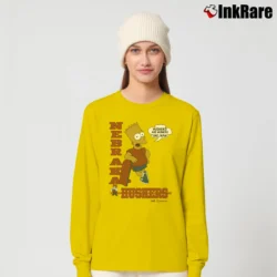 Women’s 1990 Bart Simpson Nebraska Cornhuskers Football Simpsons Long-Sleeve Top in yellow | Sleek, Versatile, All-Season