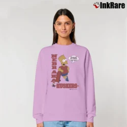 Women’s 1990 Bart Simpson Nebraska Cornhuskers Football Simpsons Relaxed Sweatshirt in light pink | Soft, Laid-Back Vibe