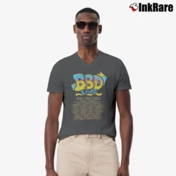 Men’s 1990 Bell Biv Devoe Rap V-Neck Tee in charcoal | Sharp, Breathable, Everyday Staple