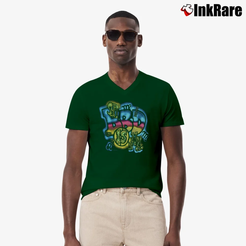Men’s 1990 Bell Biv Devoe Rap V-Neck Tee in forest green | Sharp, Breathable, Everyday Staple