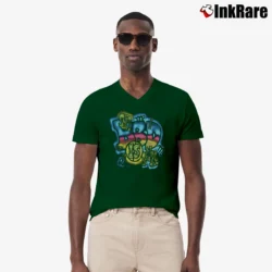 Men’s 1990 Bell Biv Devoe Rap V-Neck Tee in forest green | Sharp, Breathable, Everyday Staple