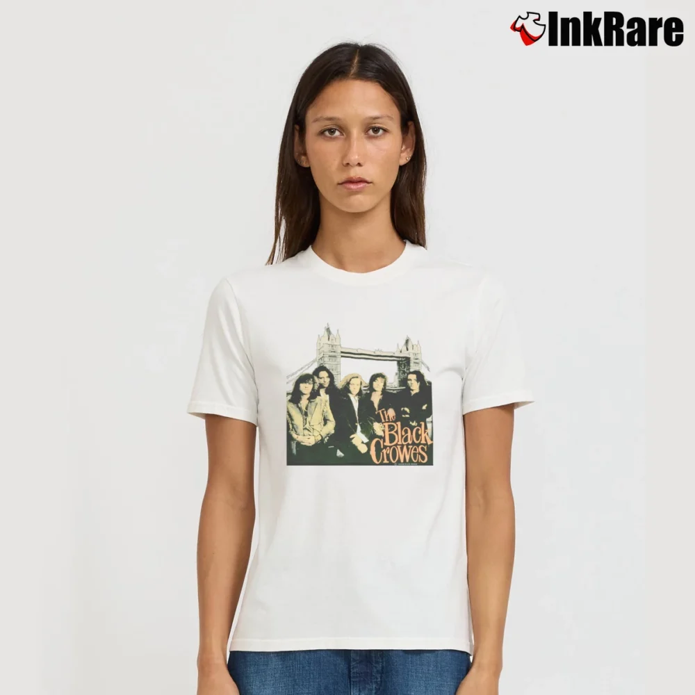 Women’s 1990 Black Crowes Shake Your Money Maker Tour Signature T-Shirt in white | Soft, Flattering Fit