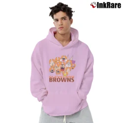 Men’s 1990 Cleveland Browns Looney Tunes Cartoon Pullover Hoodie in light pink | Cozy, Durable, Modern Fit