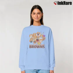 Women’s 1990 Cleveland Browns Looney Tunes Cartoon Relaxed Sweatshirt in light blue | Soft, Laid-Back Vibe