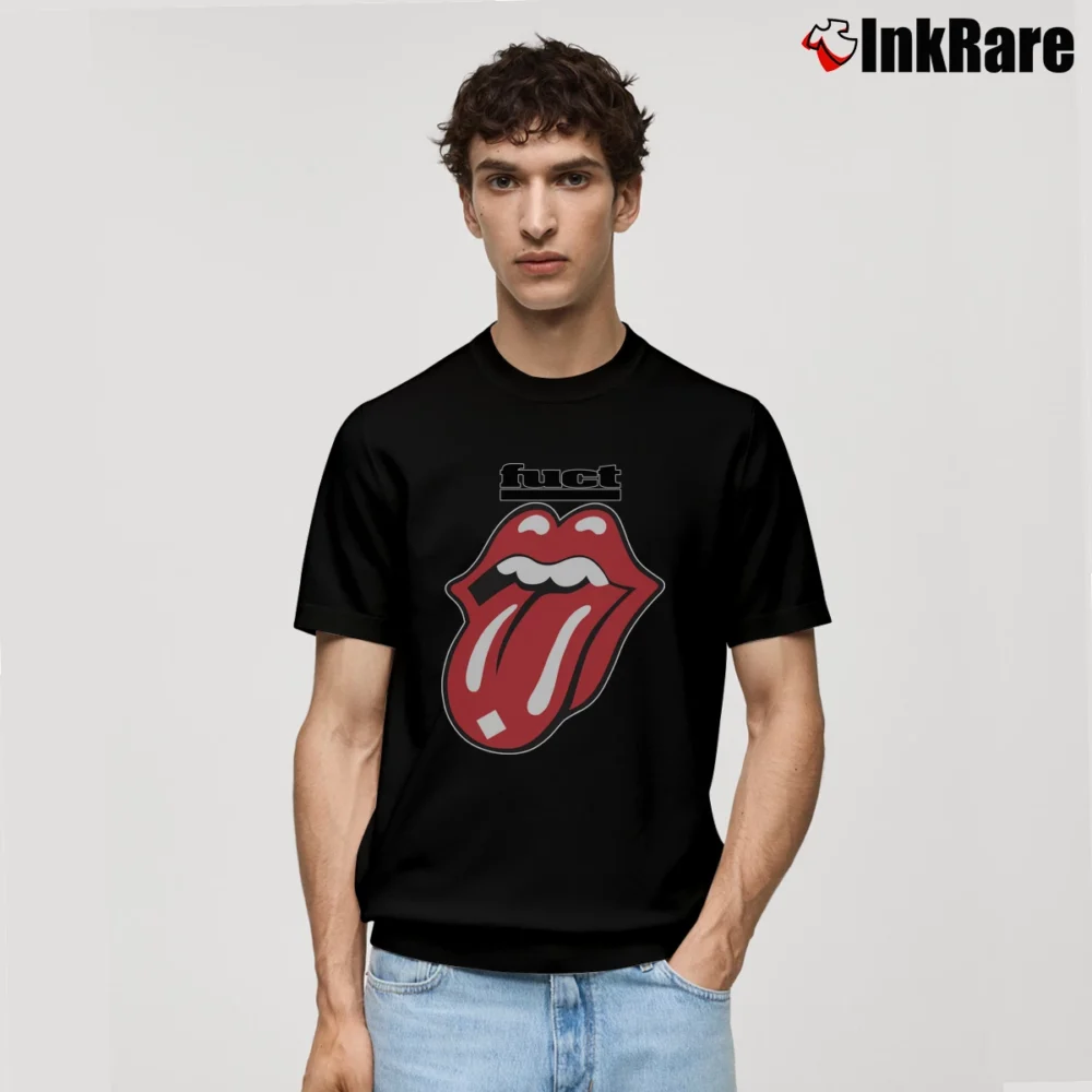 Men’s 1990 Fuct Skateboard Rolling Stones Classic T-Shirt in black | Soft, Breathable Everyday Wear