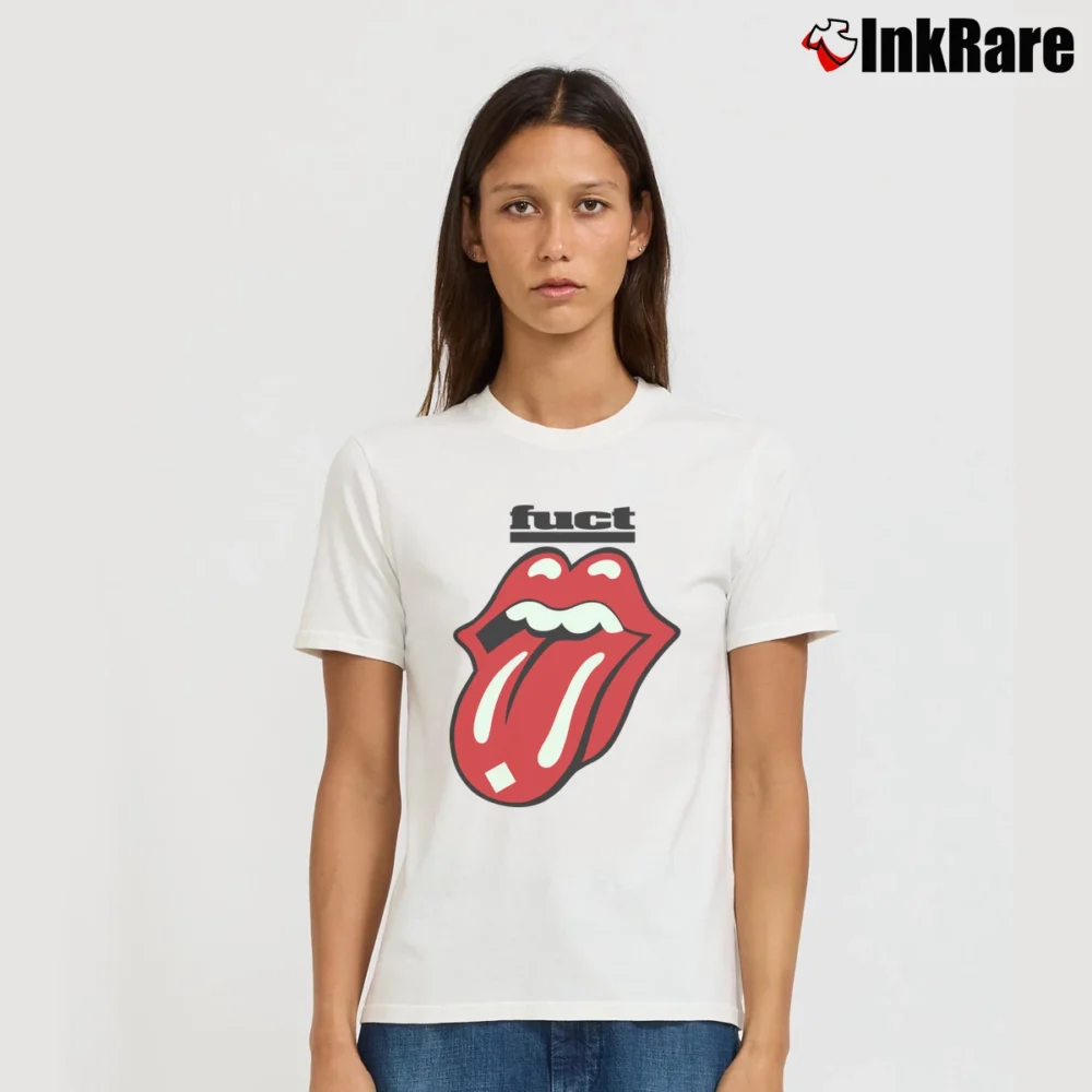 Women’s 1990 Fuct Skateboard Rolling Stones Signature T-Shirt in white | Soft, Flattering Fit