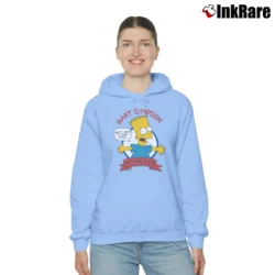 Women’s 1990 Groening The Simpsons Bart Homer Cow Man Promo Cozy Hoodie in light blue | Warm, Structured, Stylish