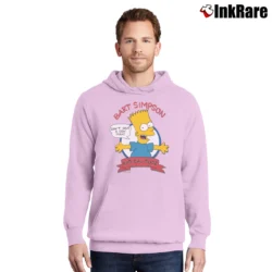 Men’s 1990 Groening The Simpsons Bart Homer Cow Man Promo Pullover Hoodie in light pink | Cozy, Durable, Modern Fit