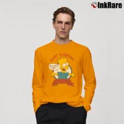 Men’s 1990 Groening The Simpsons Bart Homer Cow Man Promo Long-Sleeve Shirt in orange | Sleek, Lightweight, Year-Round Wear