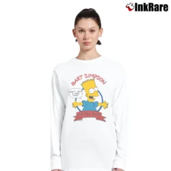 Women’s 1990 Groening The Simpsons Bart Homer Cow Man Promo Long-Sleeve Top in white | Sleek, Versatile, All-Season