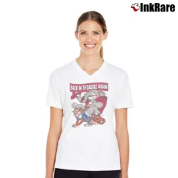 Women’s 1990 Iron Bowl Alabama Vs Auburn Tigers V-Neck Tee in white | Chic Neckline, Soft Texture