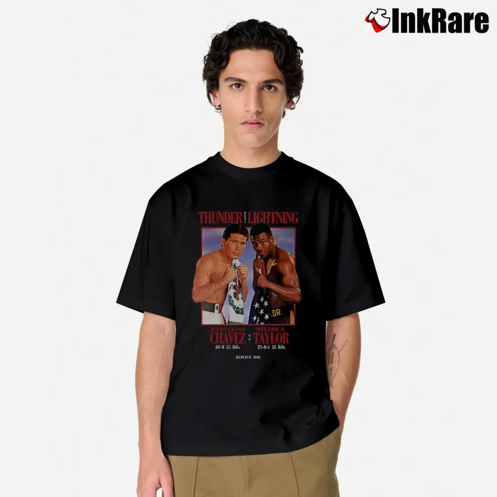 Men’s 1990 Julio Cesar Chavez Boxing Match Classic T-Shirt in black | Soft, Breathable Everyday Wear