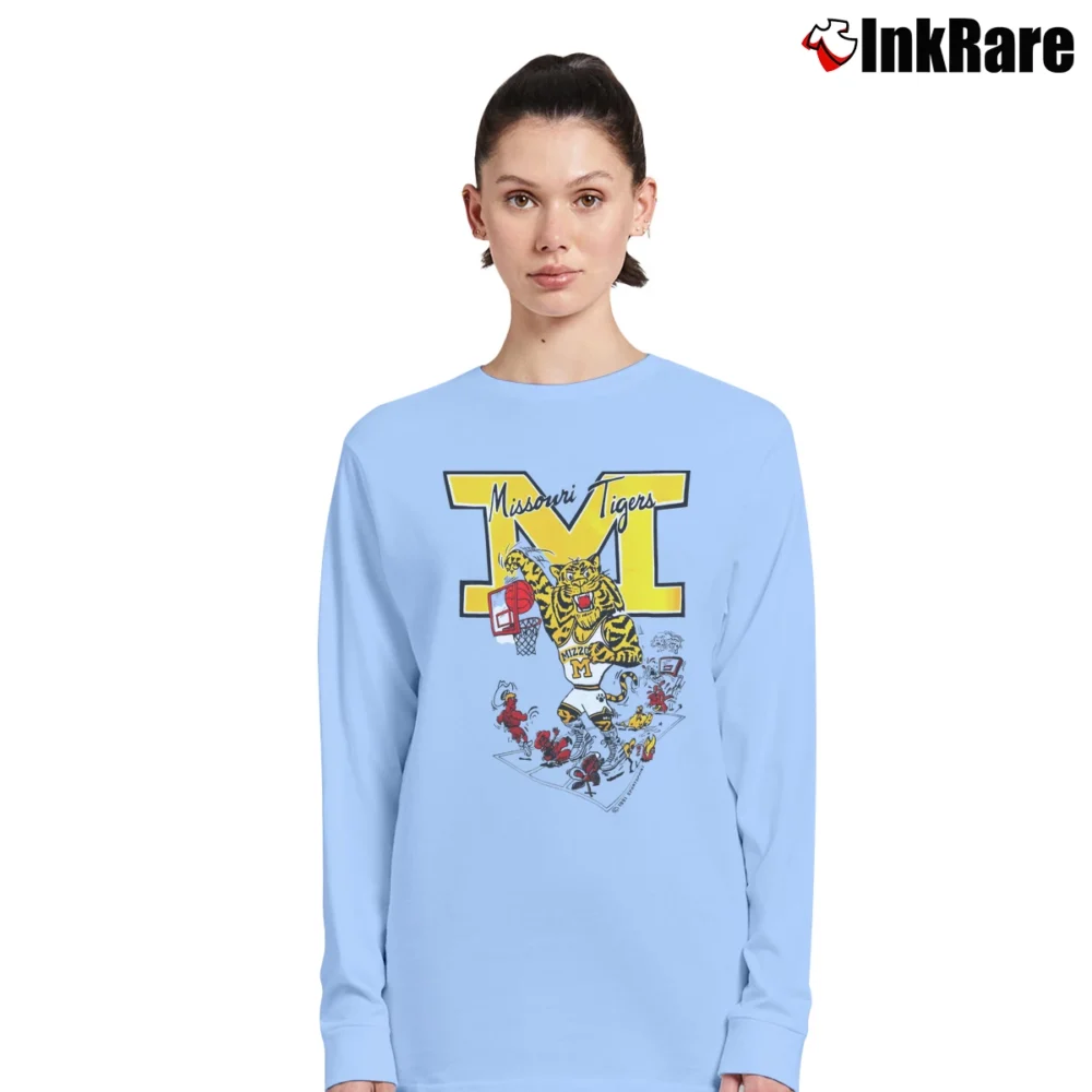 Women’s 1990 Missouri Tigers Basketball Graphic Long-Sleeve Top in light blue | Sleek, Versatile, All-Season