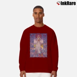 Men’s 1990 Palu The Cat Goddess Fantasy Long-Sleeve Shirt in maroon | Sleek, Lightweight, Year-Round Wear