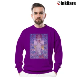 Men’s 1990 Palu The Cat Goddess Fantasy Crewneck Sweatshirt in purple | Cozy Fabric, Clean Style