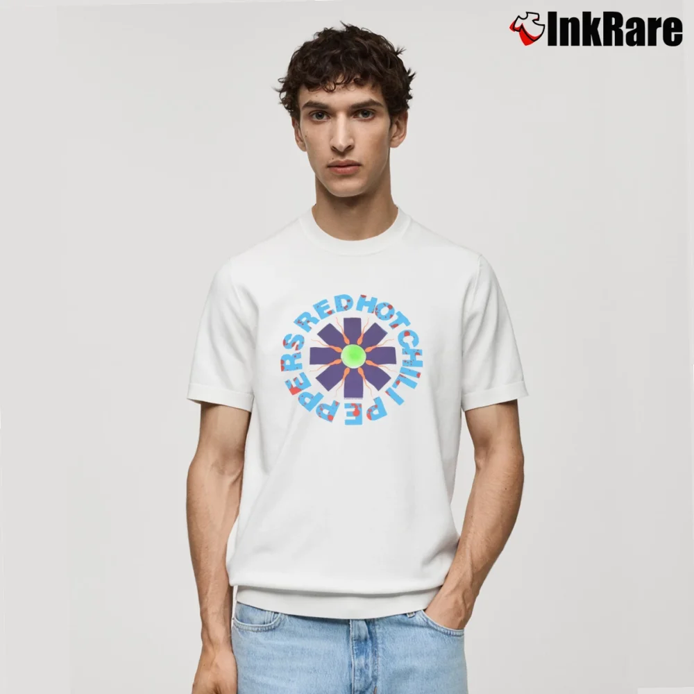 Men’s 1990 Red Hot Chili Peppers Sperm Logo Funk Classic T-Shirt in white | Soft, Breathable Everyday Wear