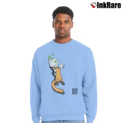 Men’s 1990 Santa Cruz Skateboards Bod Boyle Sick Cat Crewneck Sweatshirt in light blue | Cozy Fabric, Clean Style