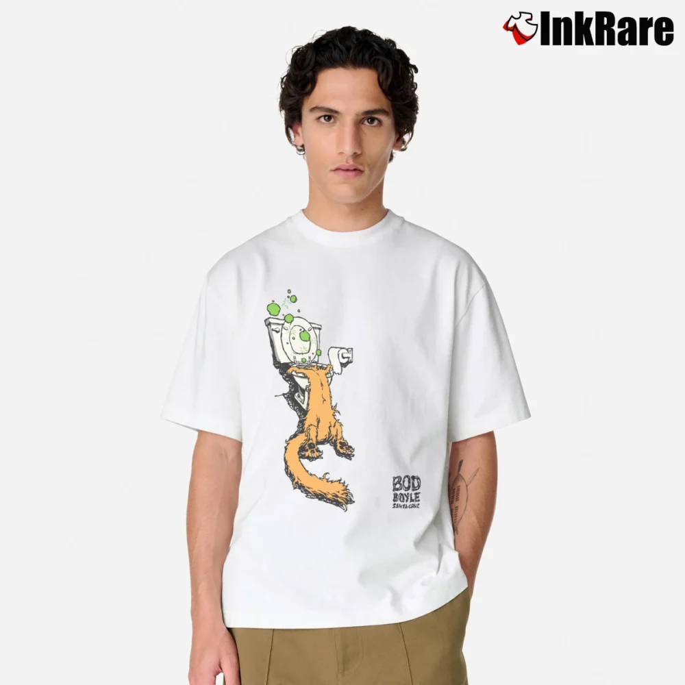 Men’s 1990 Santa Cruz Skateboards Bod Boyle Sick Cat Classic T-Shirt in white | Soft, Breathable Everyday Wear