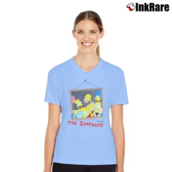Women’s 1990 The Simpsons V-Neck Tee in light blue | Chic Neckline, Soft Texture