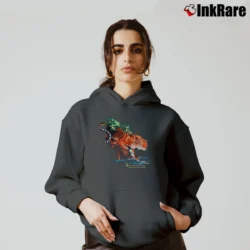 Women’s 1990 Tiger Burning Bright Forest Wildlife Cozy Hoodie in charcoal | Warm, Structured, Stylish