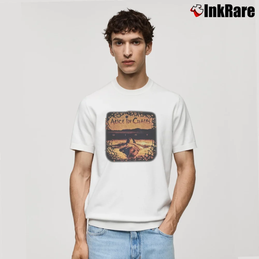 Men’s 1990s Alice In Chains Dirt Album Promo Classic T-Shirt in white | Soft, Breathable Everyday Wear