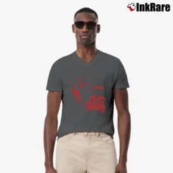 Men’s 1990s Alien Encounter Walt Disney Memorial Design V-Neck Tee in charcoal | Sharp, Breathable, Everyday Staple