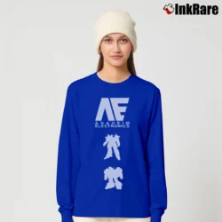 Women’s 1990s Anime Gundam Anaheim Electronics Long-Sleeve Top in royal blue | Sleek, Versatile, All-Season