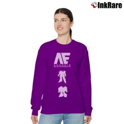 Women’s 1990s Anime Gundam Anaheim Electronics Relaxed Sweatshirt in purple | Soft, Laid-Back Vibe