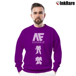 Men’s 1990s Anime Gundam Anaheim Electronics Crewneck Sweatshirt in purple | Cozy Fabric, Clean Style