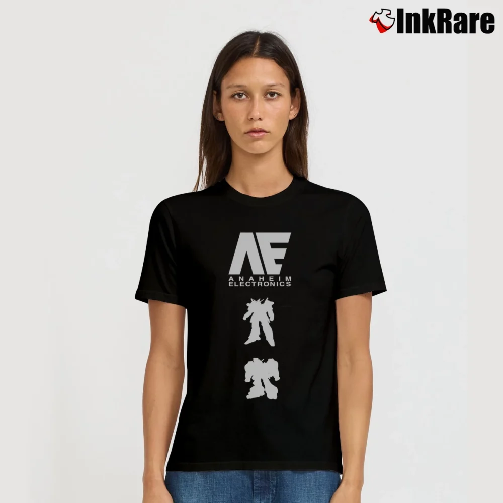 Women’s 1990s Anime Gundam Anaheim Electronics Signature T-Shirt in black | Soft, Flattering Fit