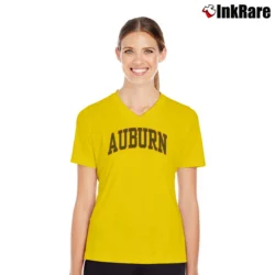 Women’s 1990s Auburn Tigers Russell Athletic V-Neck Tee in yellow | Chic Neckline, Soft Texture